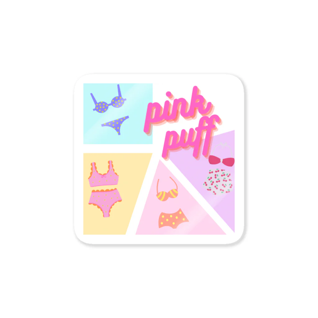 PINK PUFF のおブラジャーステッカー Sticker