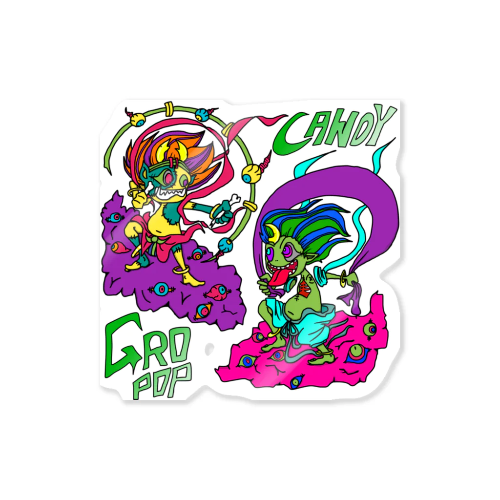 GroPopCandyの暴風神暴雷神プチグッズ Sticker