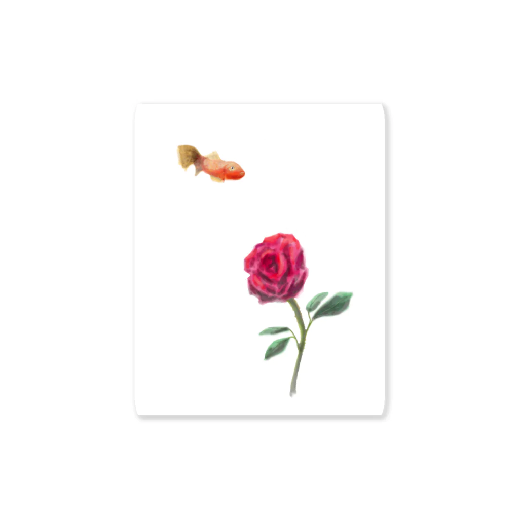 ユラレルのデジタル作品「金魚と薔薇」より Sticker