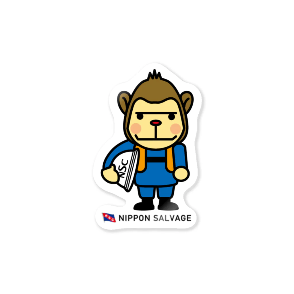 日本サルヴェージ非公式キャラクターの日本サルヴェージ　非公式キャラ　社旗　ヘル無し Sticker