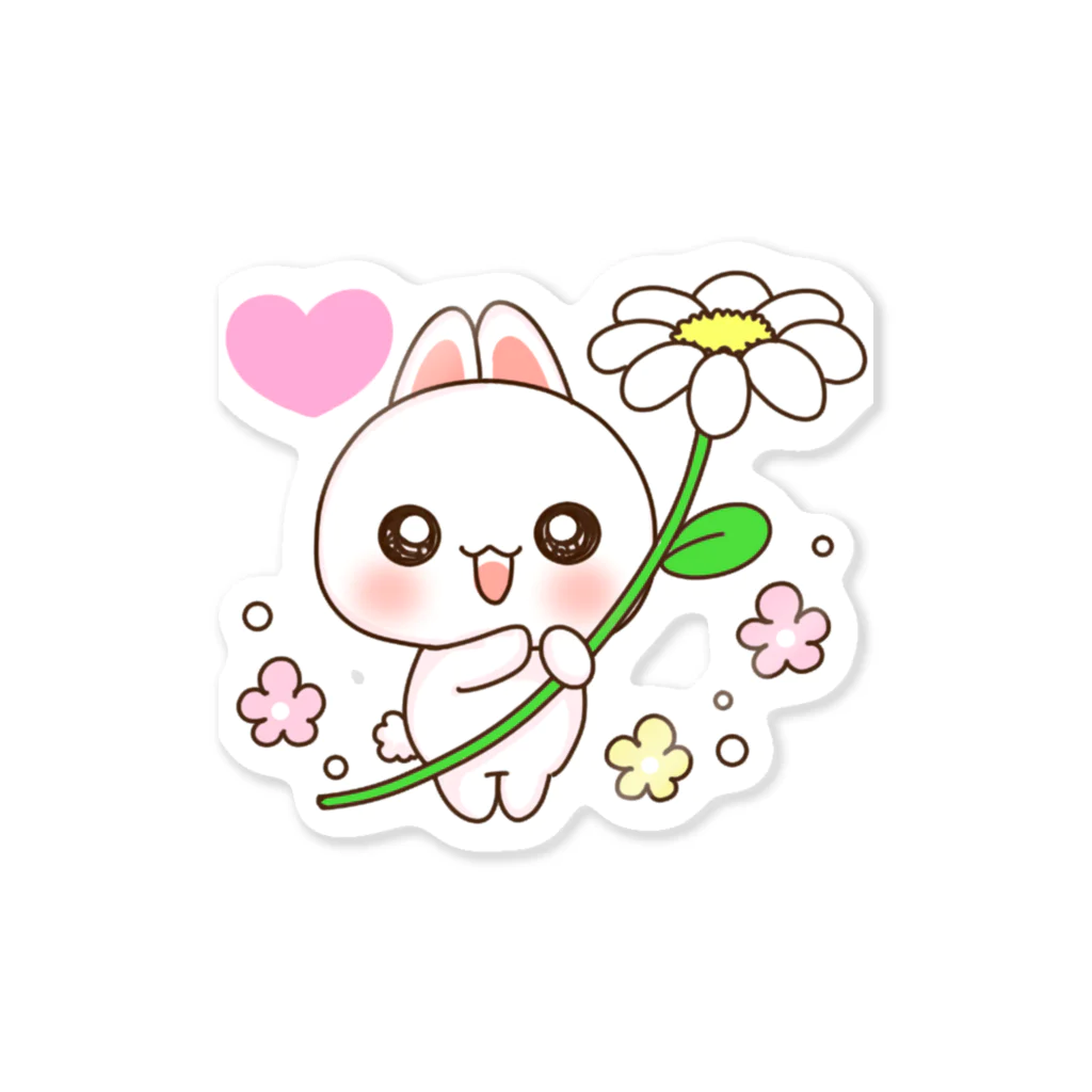 ♡らぶうさ♡のらぶうさ　フラワー♡ Sticker