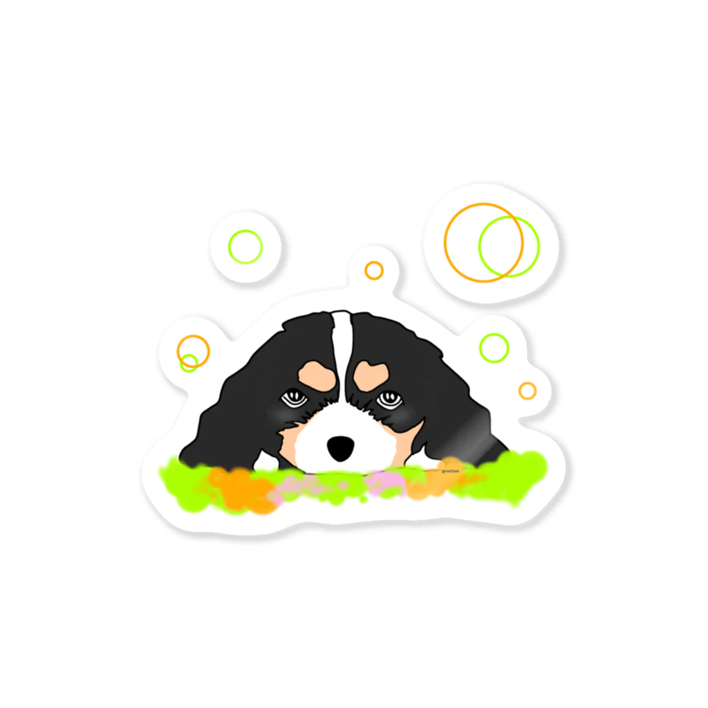 greetenのキャバリアトライカラー癒し犬 Sticker