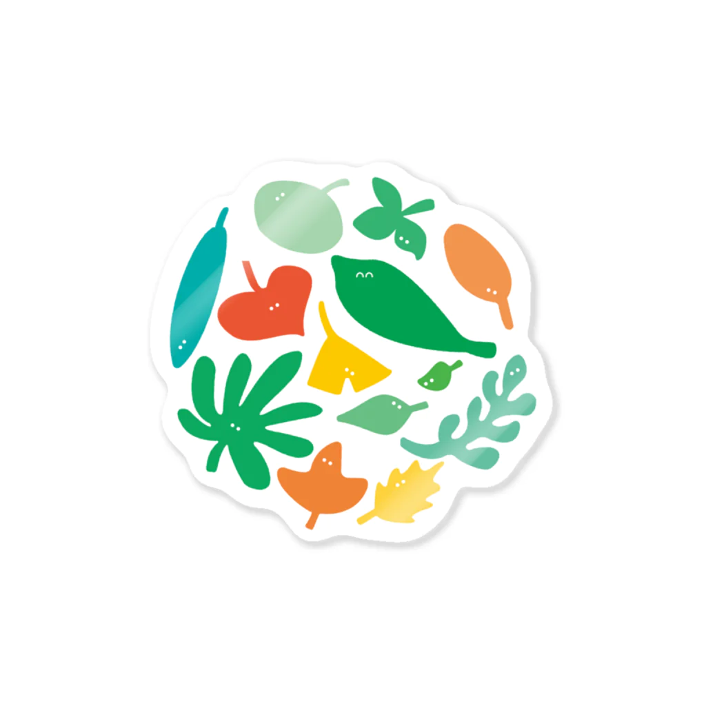 おばけ植物園【小物屋】の葉っぱのおばけたち Sticker