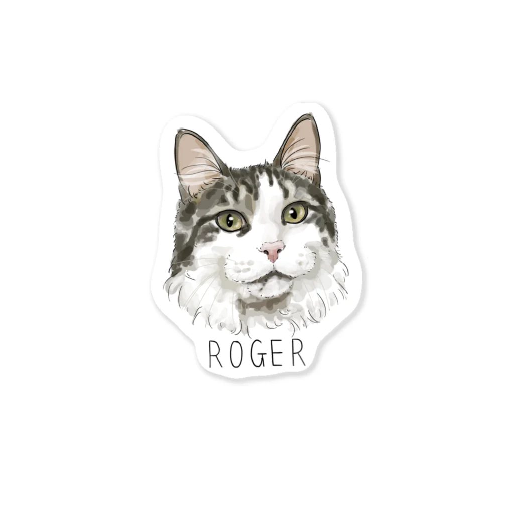 みきぞーん｜保護猫 ミッキー画伯と肉球とおともだちのroger ステッカー