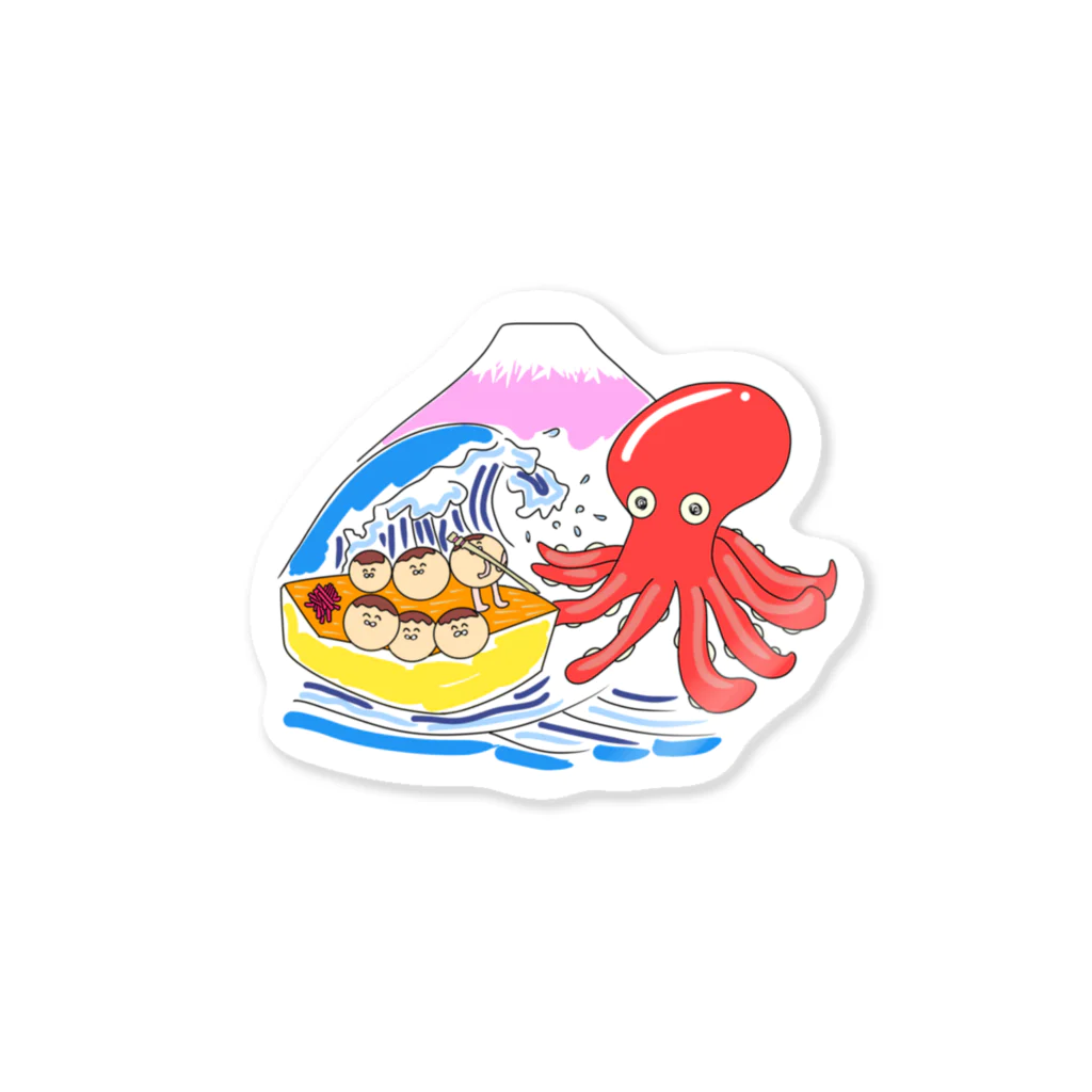 ぽっくんのお店屋さんのタコ焼きVSタコ Sticker