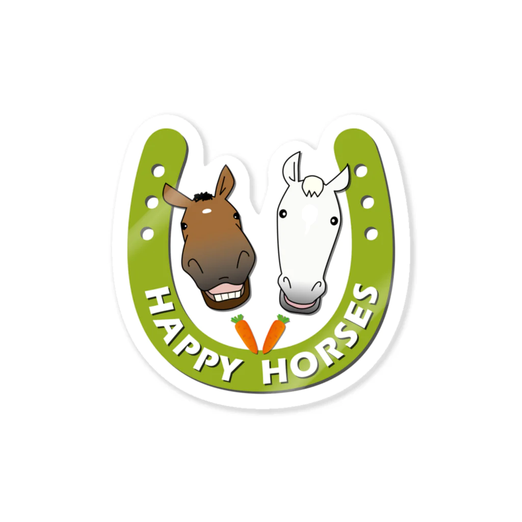 SHOP HAPPY HORSES（馬グッズ）のハッピーホース（蹄鉄カラフル） ステッカー