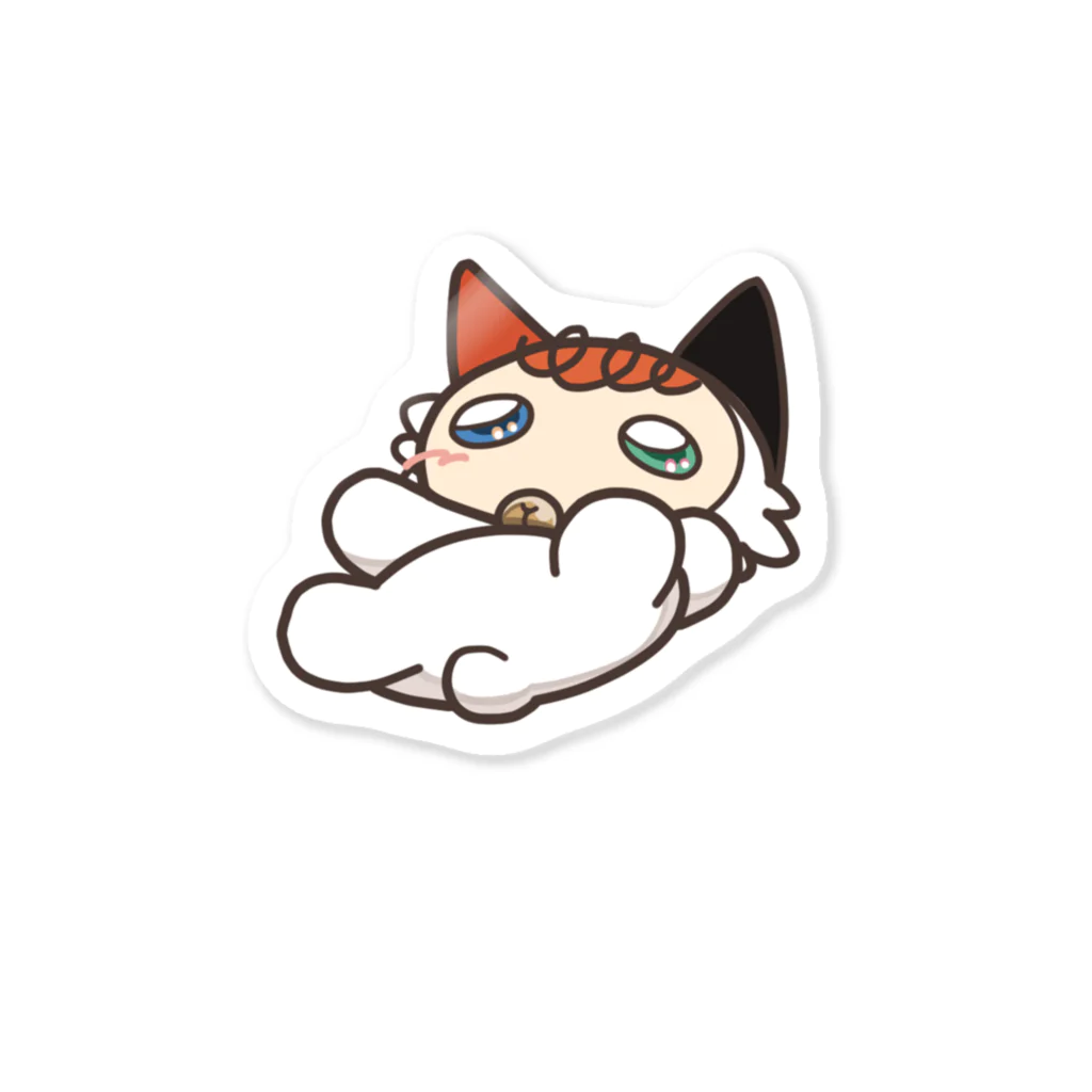 ユタカのてでべびちゃんショップのごろごろみけべびちゃん Sticker