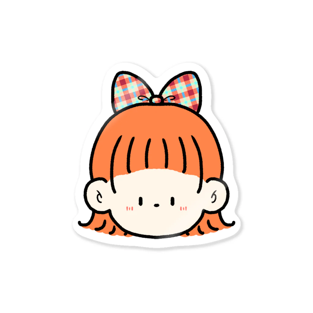 にか。の雑貨屋さん。のこぴかちゃん。(お顔リボン)👧🎀 Sticker