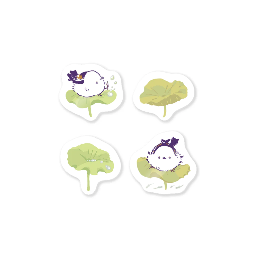 rina_suzuriのもふもふシマエナガ　蓮~greenery~ Sticker