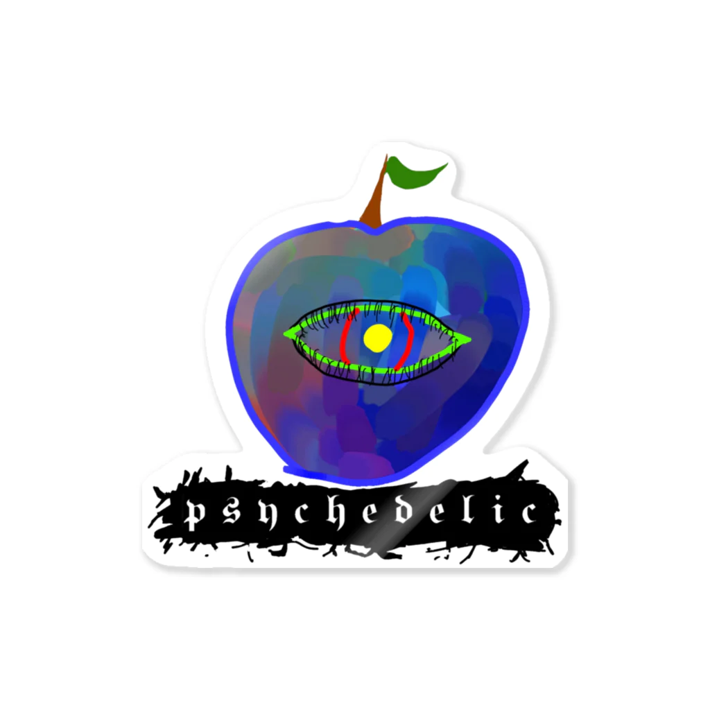 ナマステハンバーグのサイケデリックアップル(Psychedelic apple) ステッカー