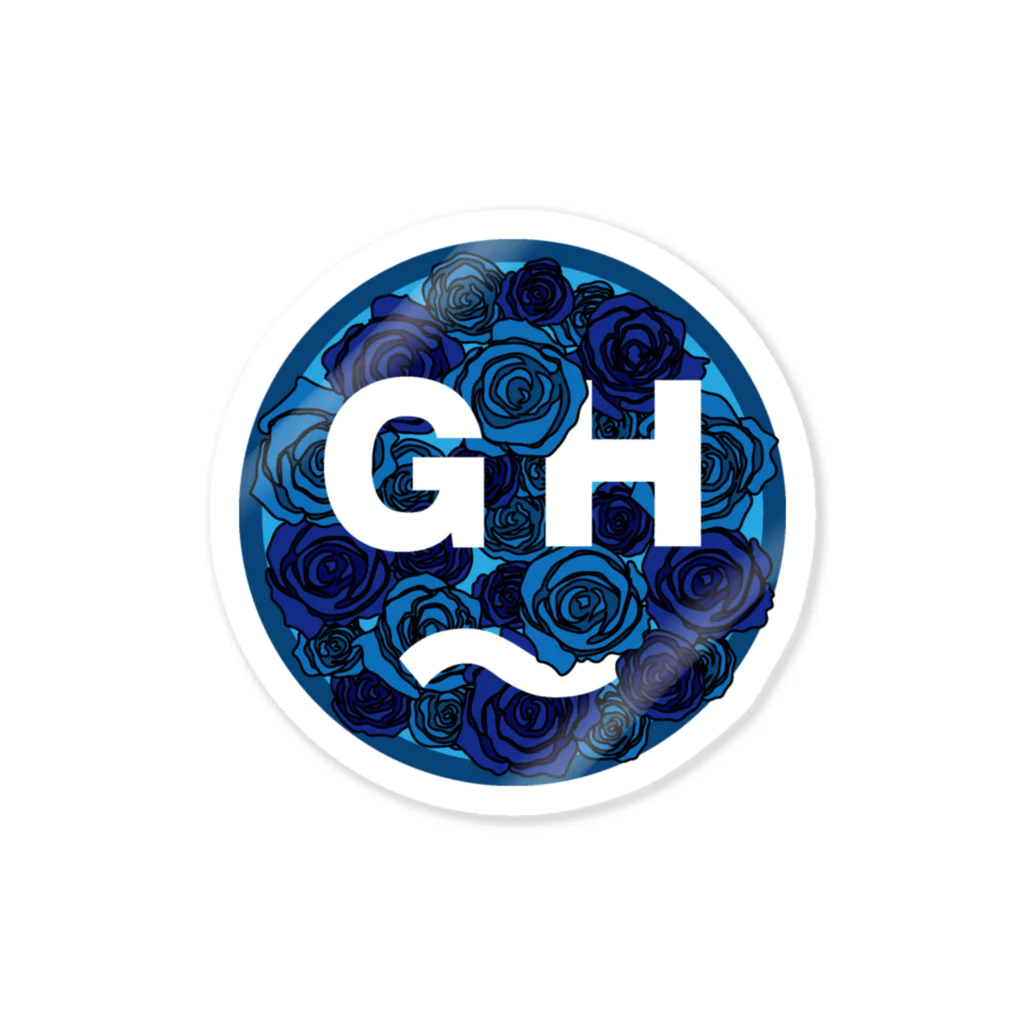 _g_h_illustrationのGHバラブルーver丸 Sticker