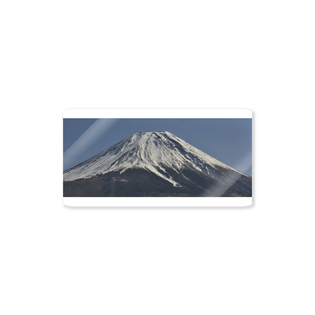 下田村の冠雪した富士山 ステッカー