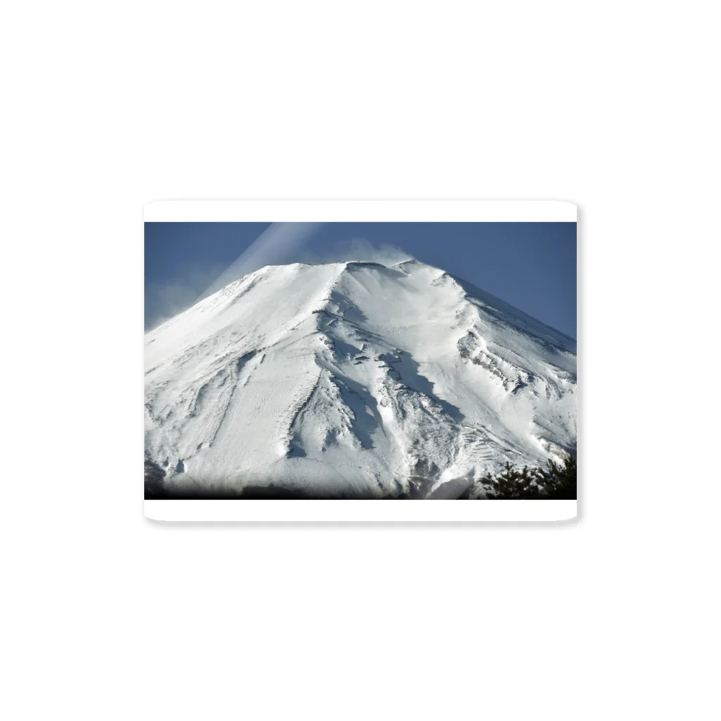 下田村の冠雪した富士山_003 Sticker