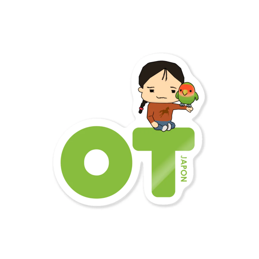 OTJAPONのOTJAPONのシュプとヲタッチとグリーンロゴ Sticker