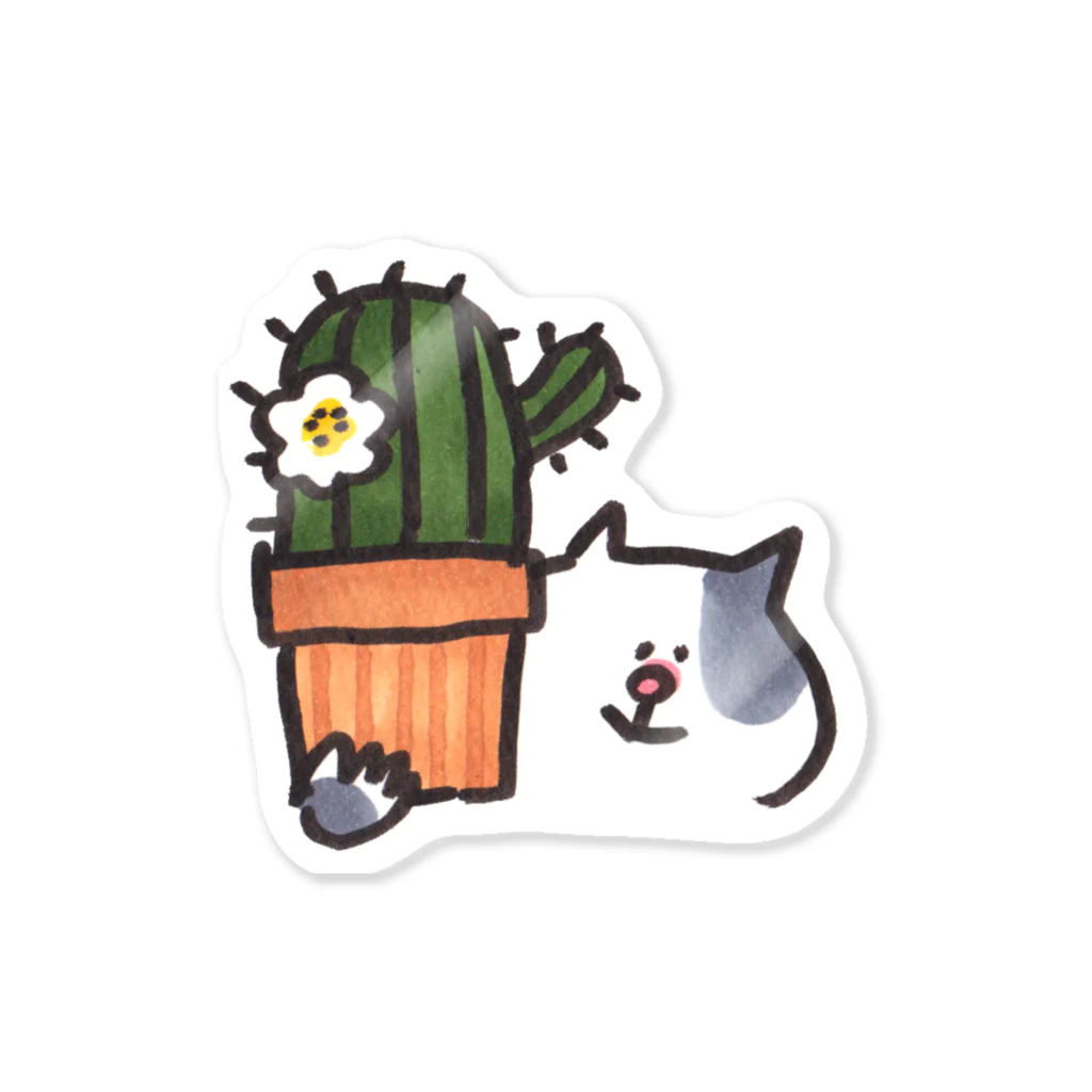 ゆきんこのサボテンとねこ Sticker