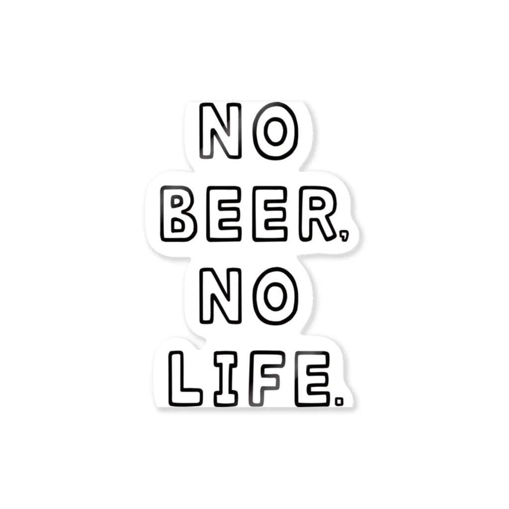 AliviostaのNO BEER, NO LIFE. ビール 酒ロゴ ステッカー