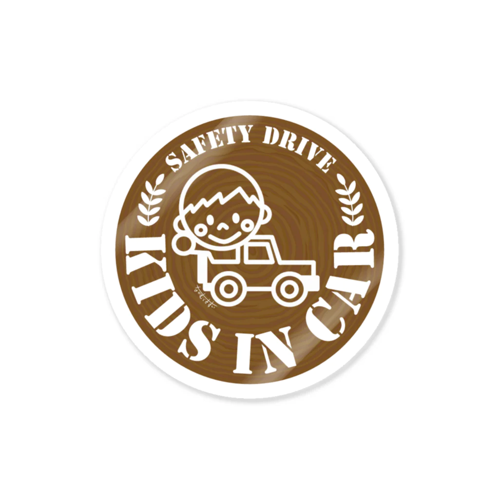 なかむらよすぃ＊DESIGN SHOPのKIDS IN CAR wood Sticker