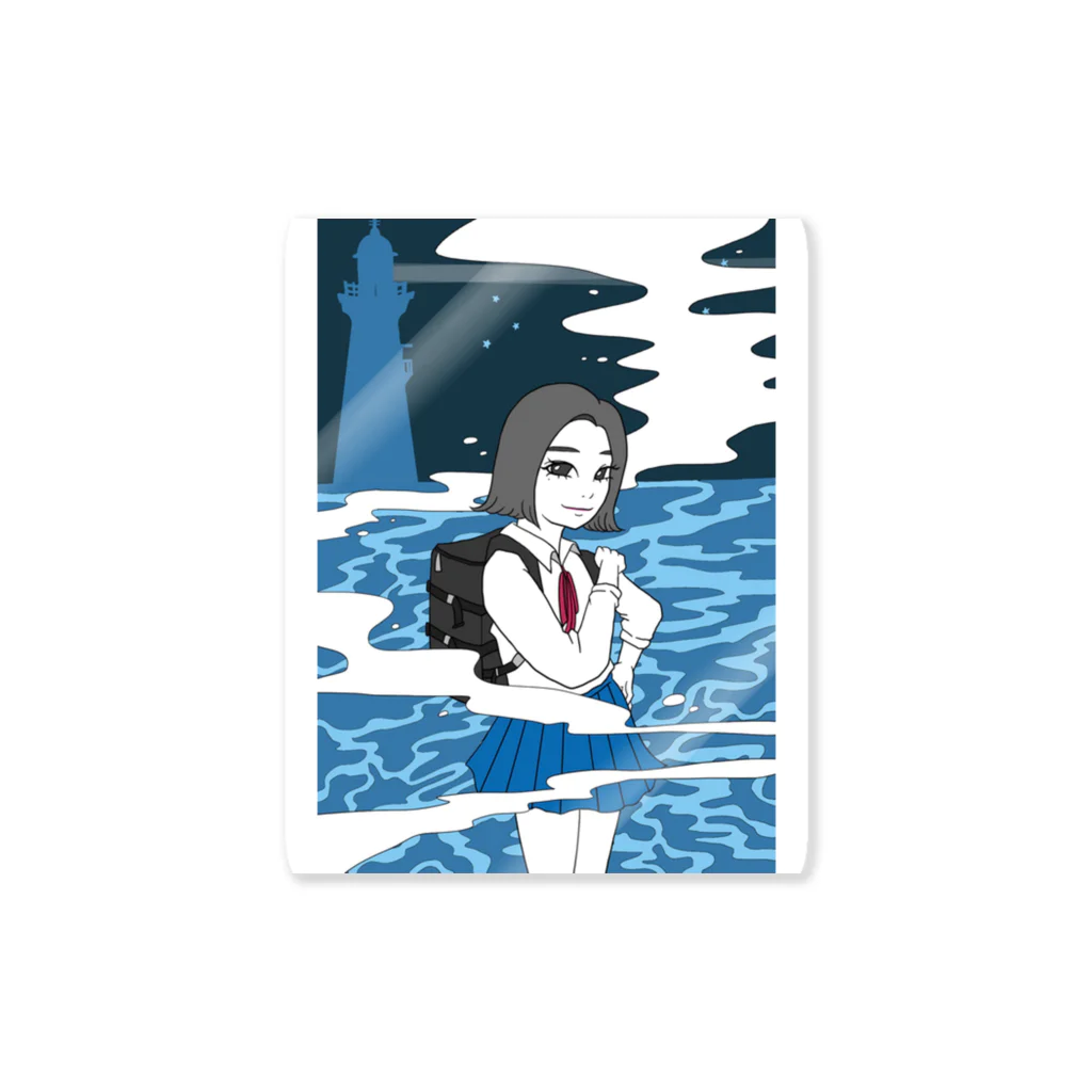 hara pekoの海辺の女の子 Sticker