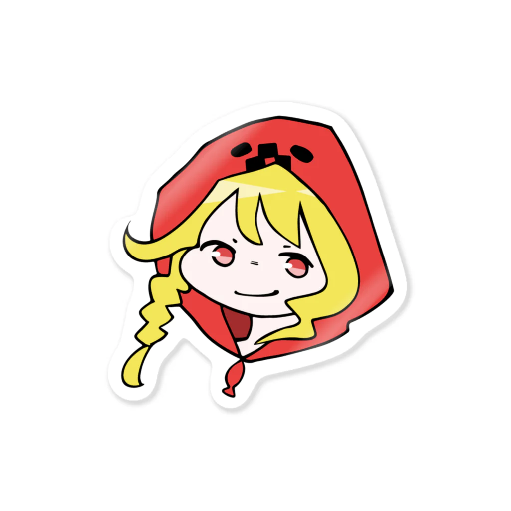 ろみの赤パーカーのろみちかちゃん Sticker