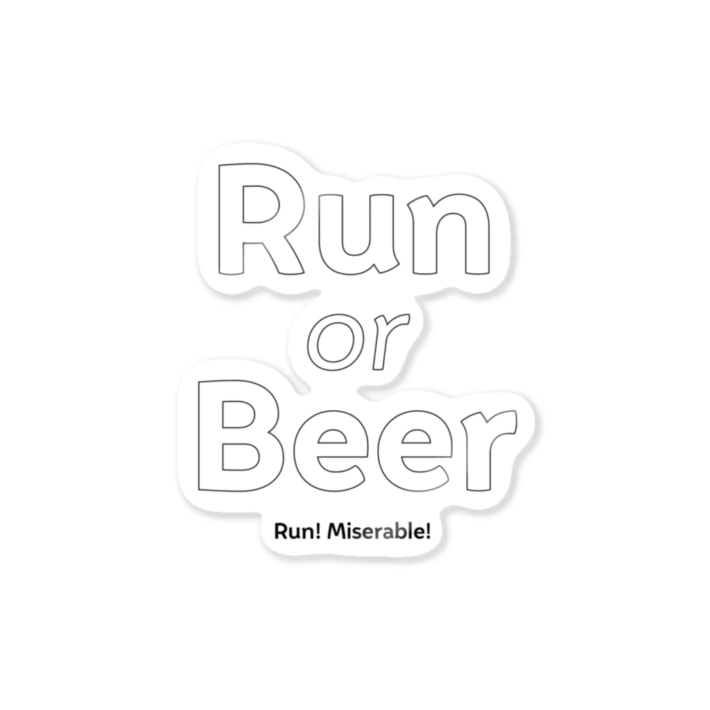 gainaのショップのRun or Beer（白抜き） ステッカー