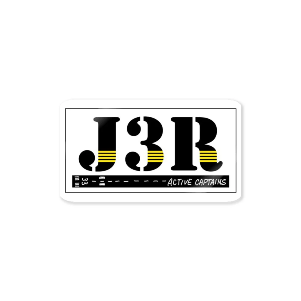 Threefall Japan Aviationの【Threefall Japan Aviation限定 】J3Rロゴ（TFJAバージョン:３ｃｈ手書き滑走路） Sticker