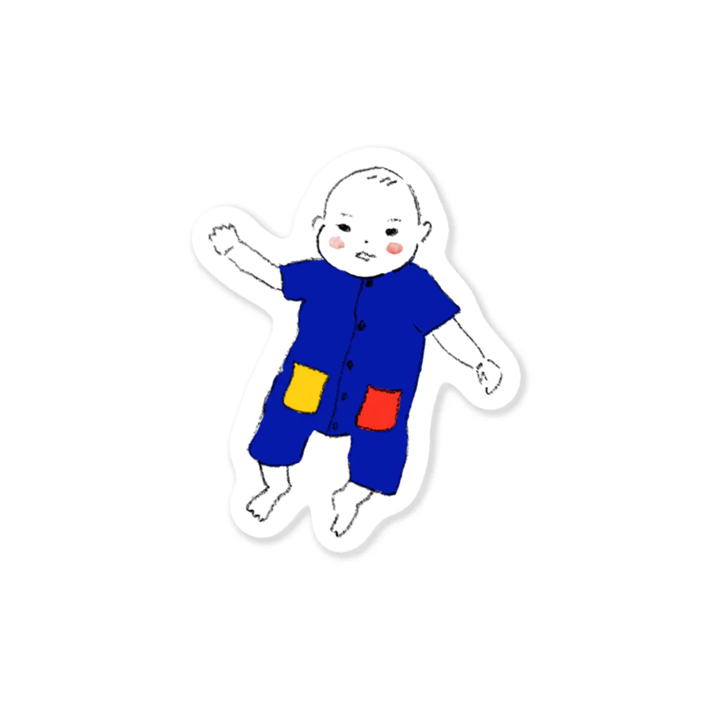 子どもの絵デザインのbaby004 color ステッカー