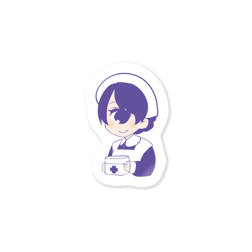 くらげの水槽の単眼+ナースちゃん(グレープ) Sticker