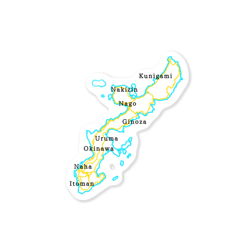 芋ようかんの沖縄の国道 ステッカー