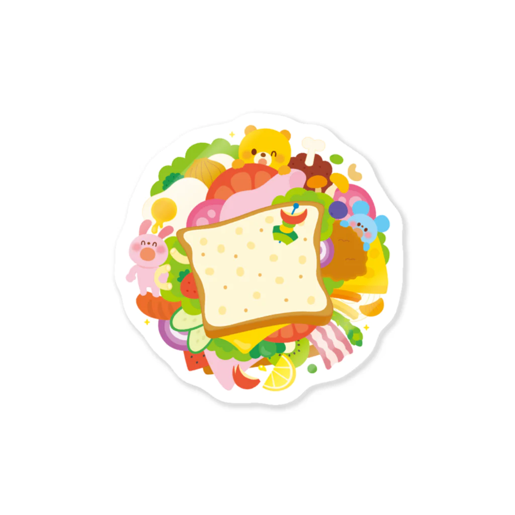 Illustrator イシグロフミカのサンドイッチ ステッカー
