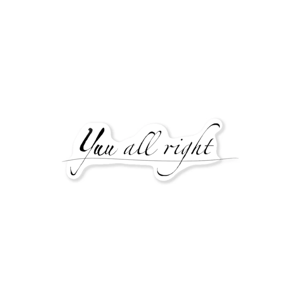 yuu all rightのロゴTシャツシリーズ/yuu all right ステッカー