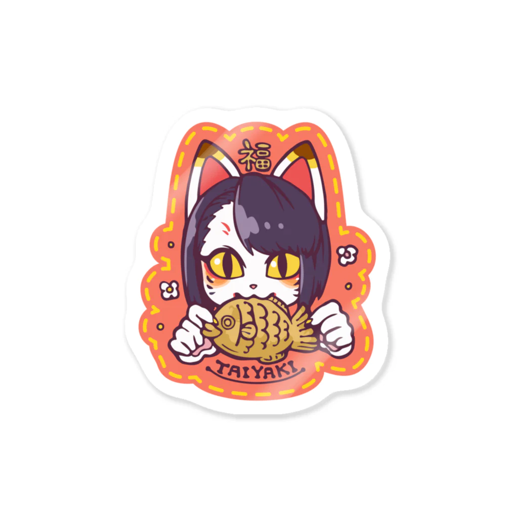 トンガリゴートの招き猫の福ちゃん Sticker