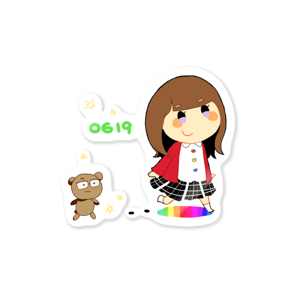 tikuwasameのかわいいあの子とくま沢さん Sticker