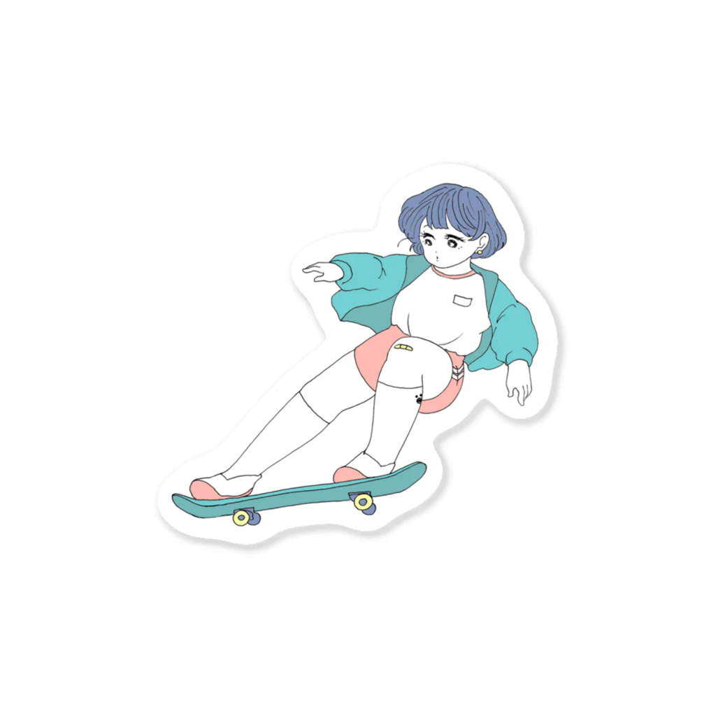 いぬ屋いぬみせのスケボーちゃん Sticker