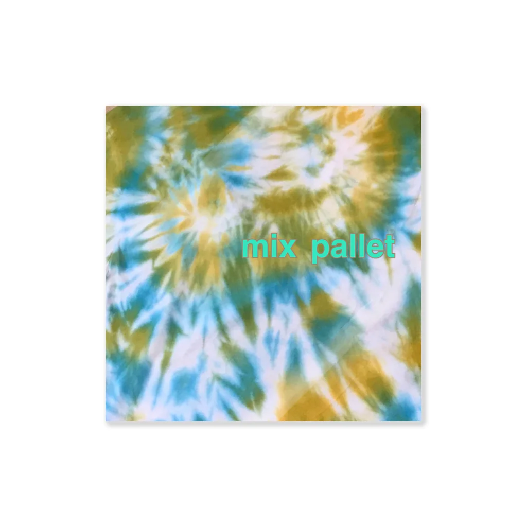 Mix pallet りょうのタイダイ染めプリント　黄緑×水色 Sticker