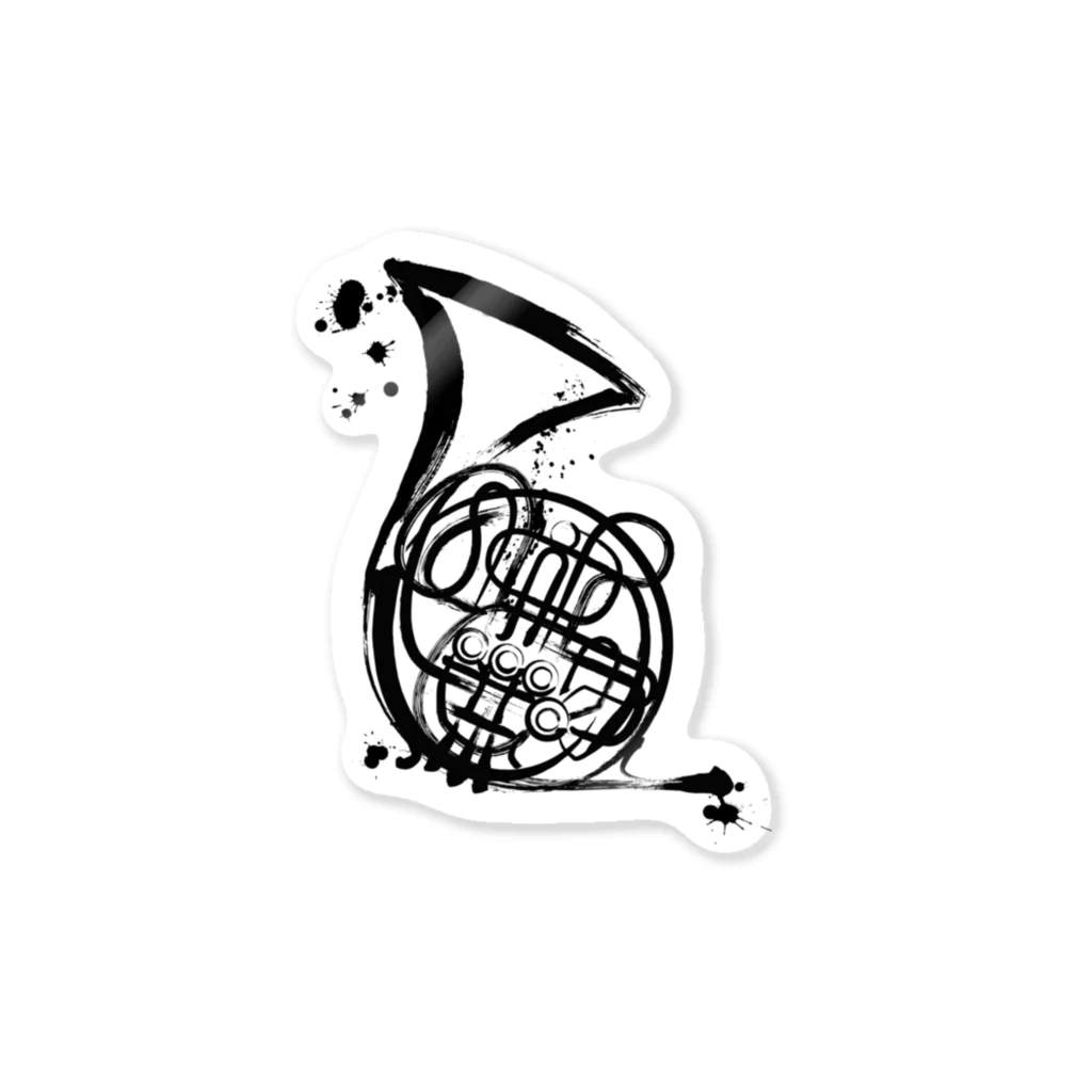 SHIRONEGI_WORKSの筆描き風ホルン Sticker