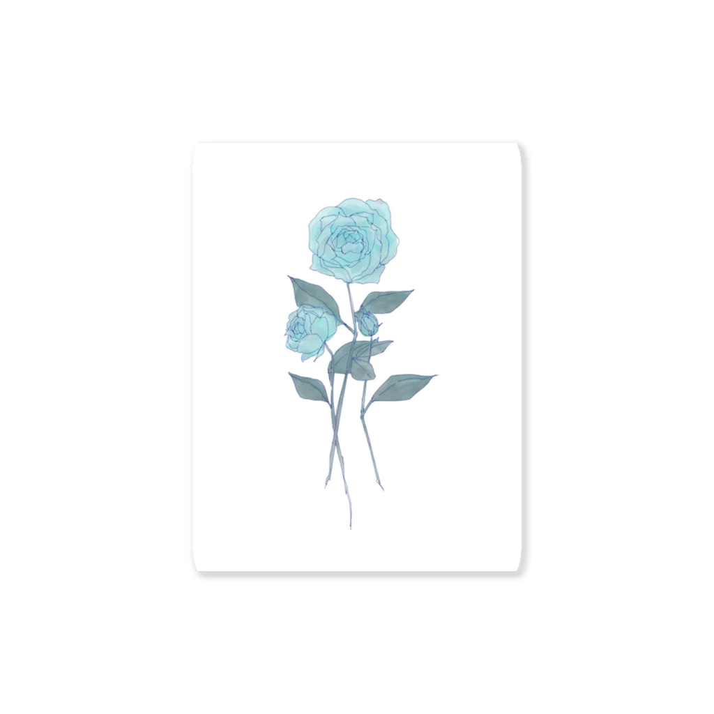 富士田☺︎の廃退の薔薇[水色] Sticker