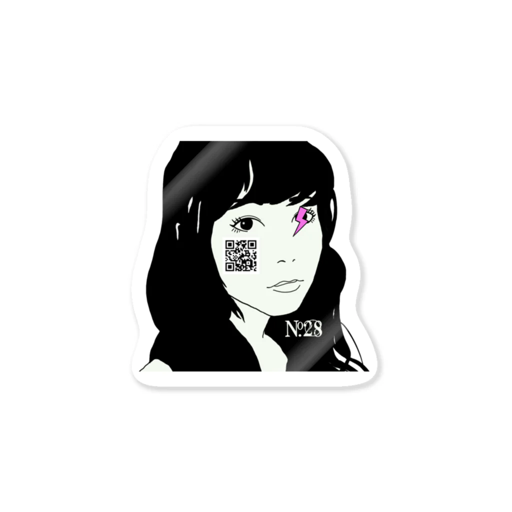 No.428のNo.428 girl 女の子　アンニュイ Sticker