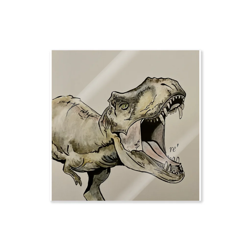 半透明な瓶の中(re')のティラノサウルス ステッカー