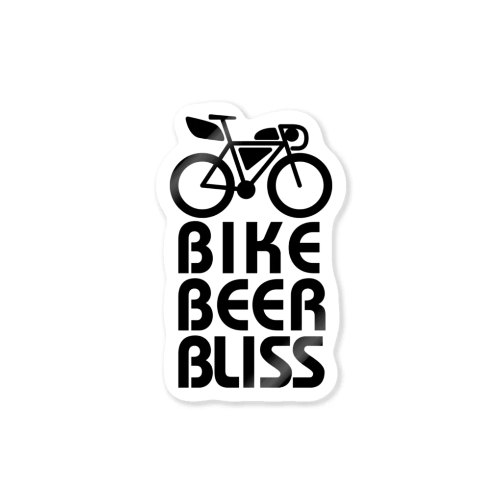 茶玄豆麦商店 with Bongole cycling TeamのBIKE BEER BLISS  ステッカー