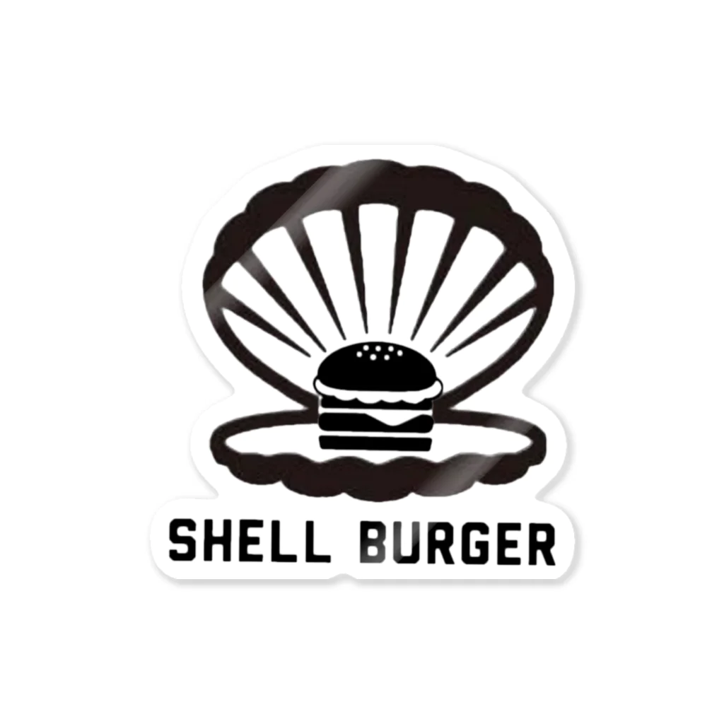 HAVE  FUNのSHELL  BURGER(モノクロVer.) ステッカー