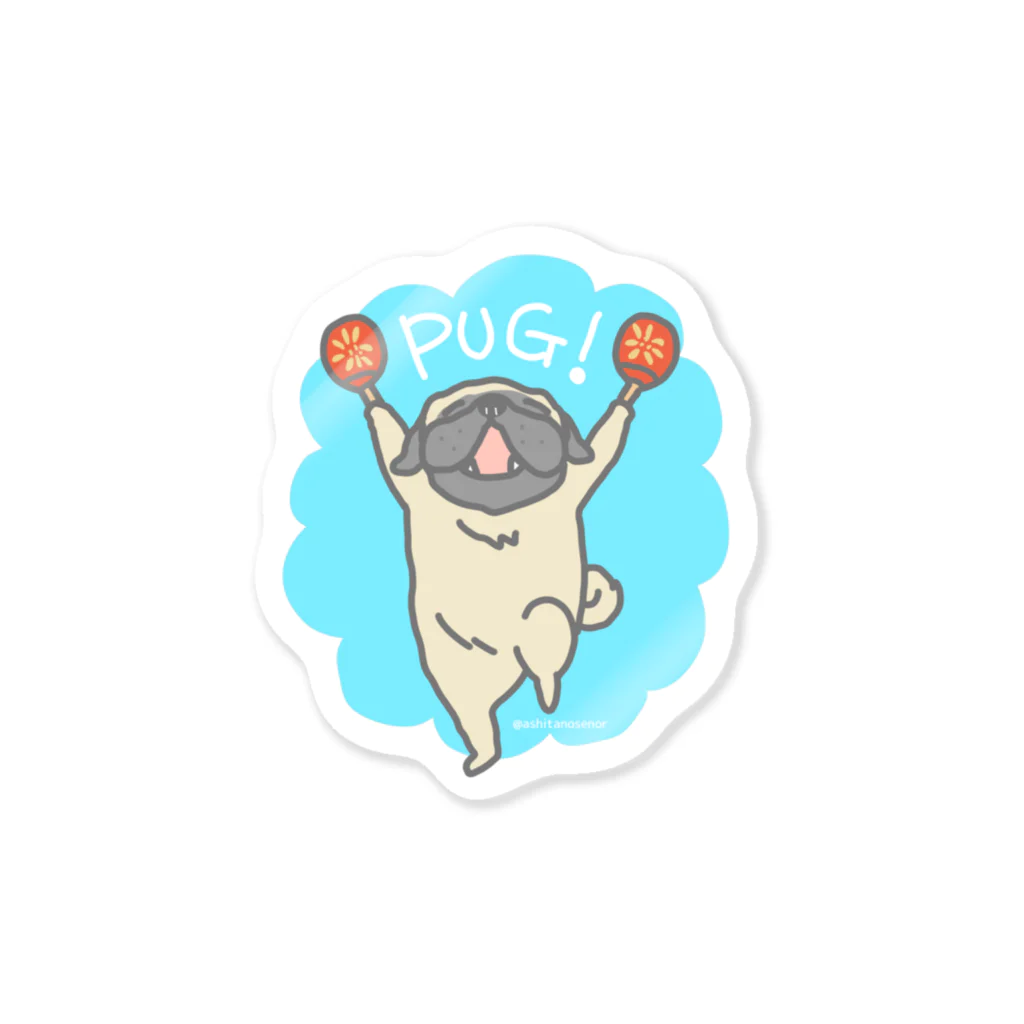 senorthepugのマラカスパグ Sticker