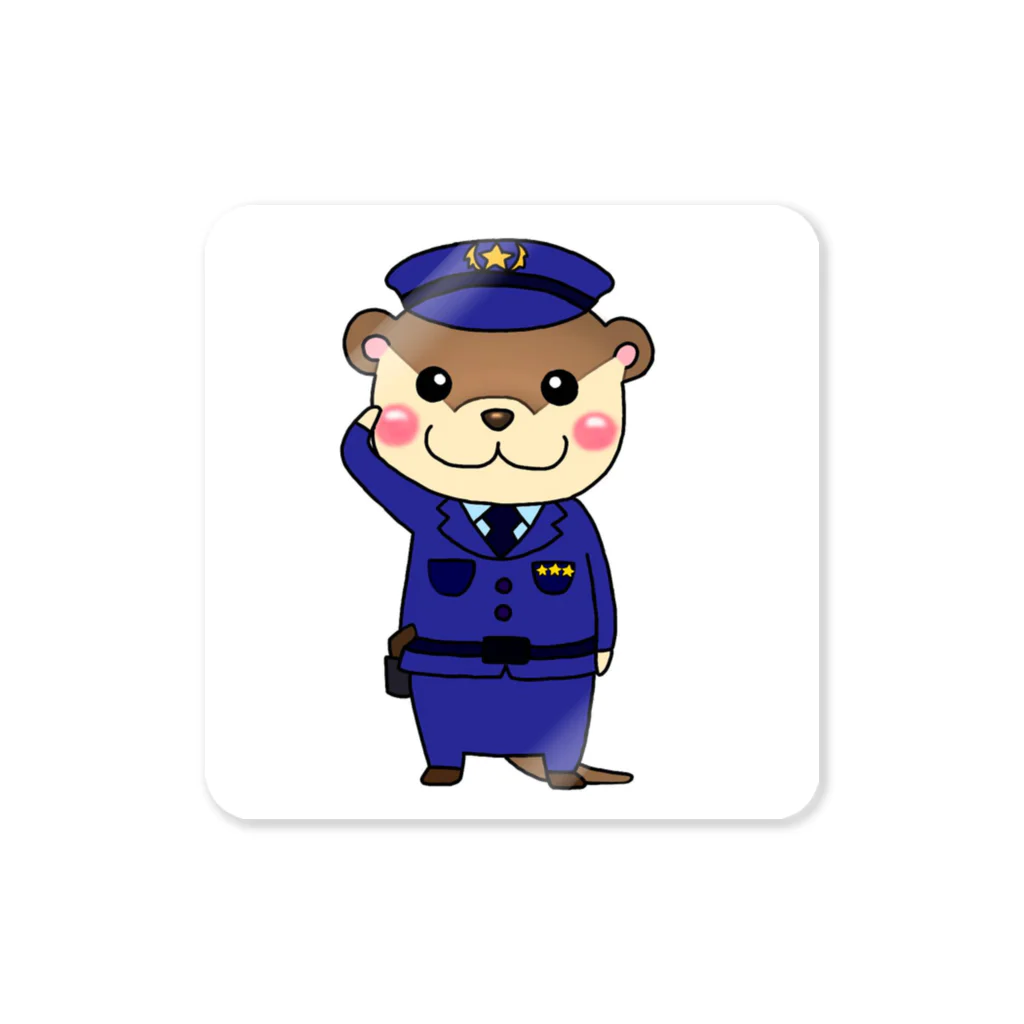 カワウソちゃんのお店の警察カワウソ Sticker