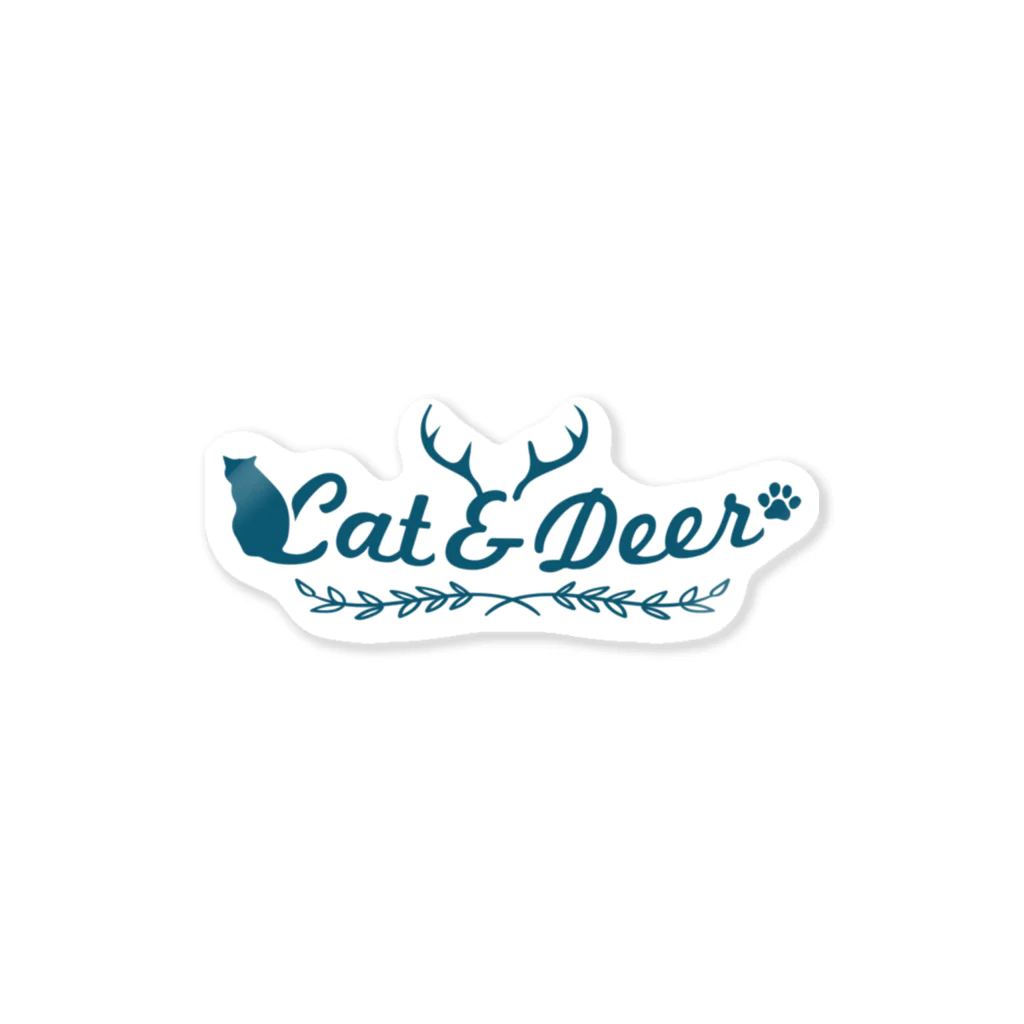 SASURAI_DESIGNのCat &Deer ステッカー