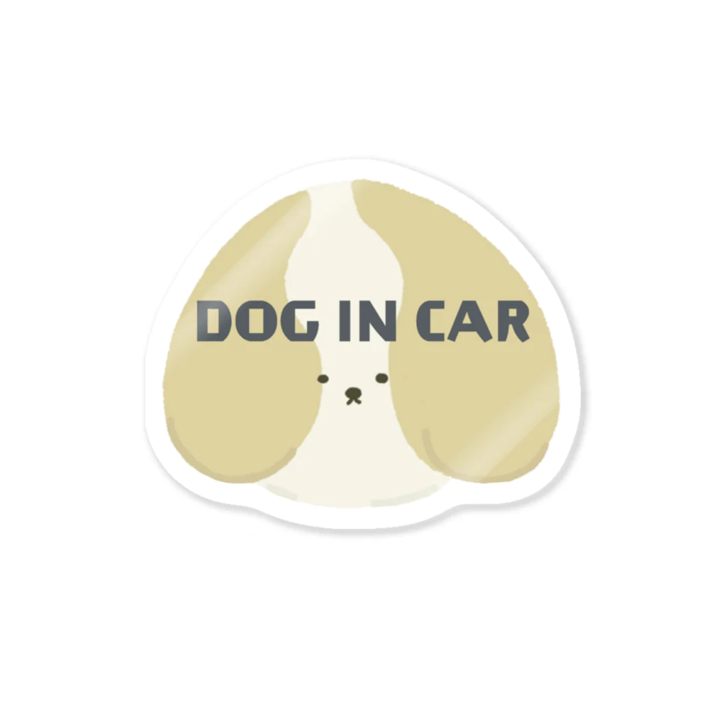 3本しっぽのビションフリーゼのDOG IN CAR ほわほわしっぽのシーズー Sticker