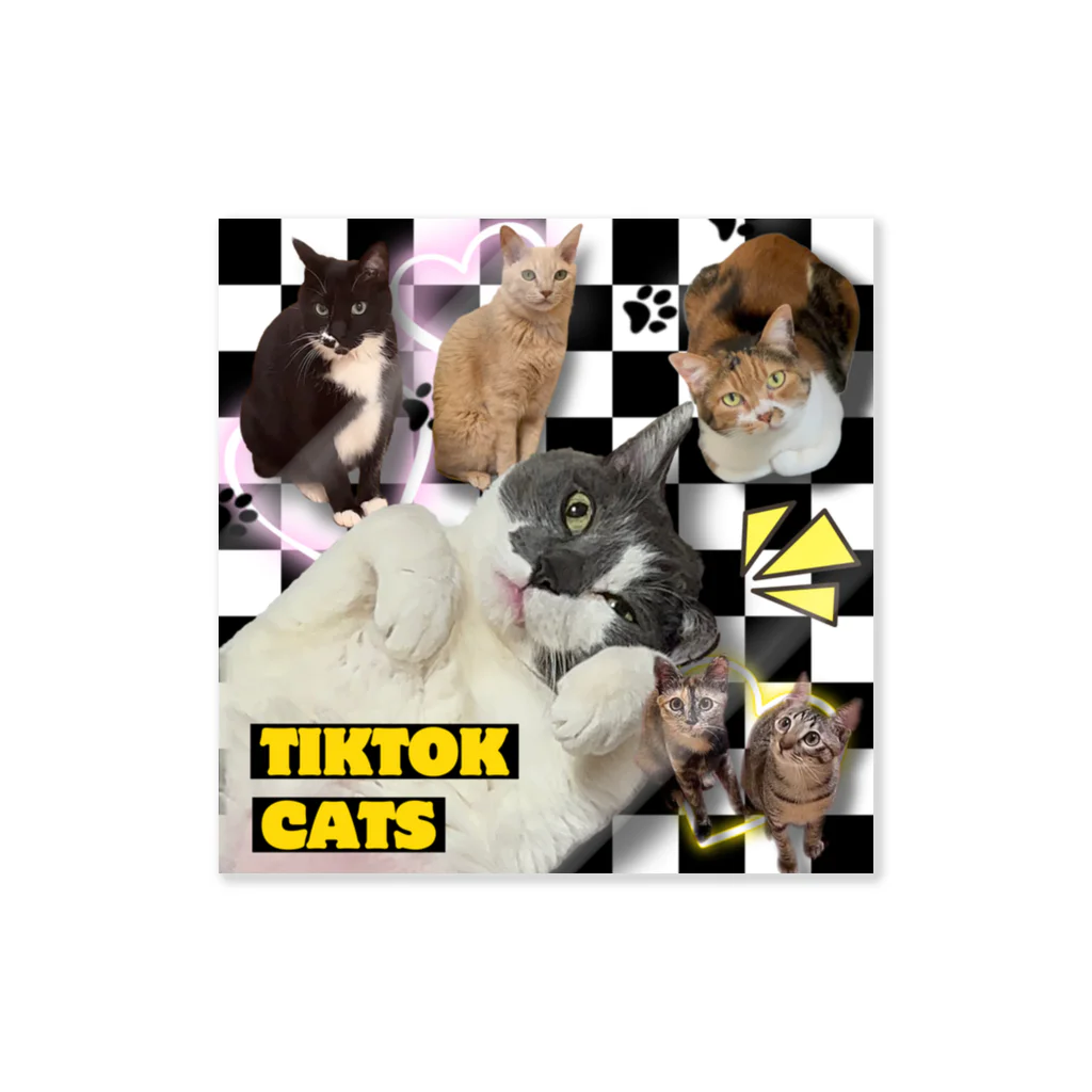 くぅTikTok猫部のTikTok猫部６にゃんステッカー ステッカー