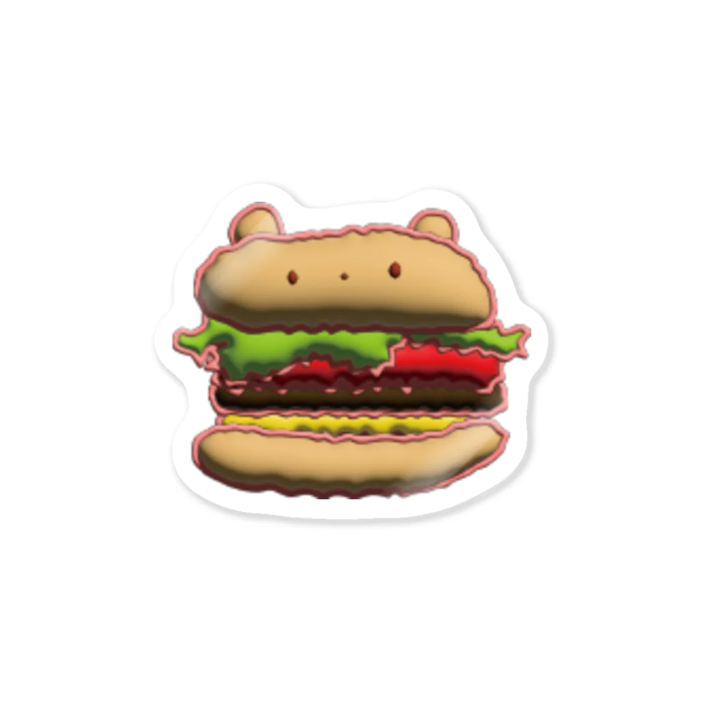 KUMASHAKASHOPのハンバーガークマ Sticker