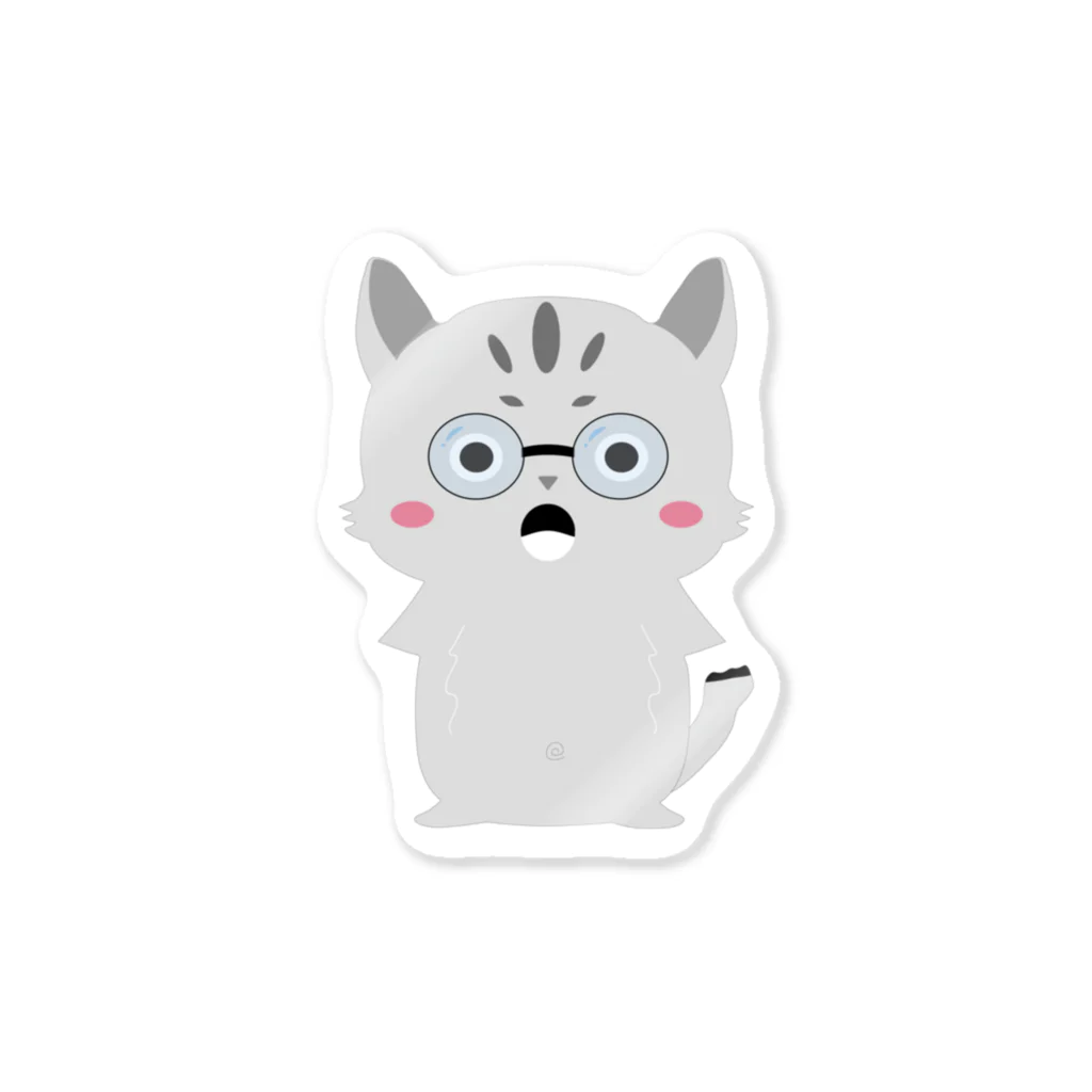 i-ry(アイリー)のメガネ猫 Sticker