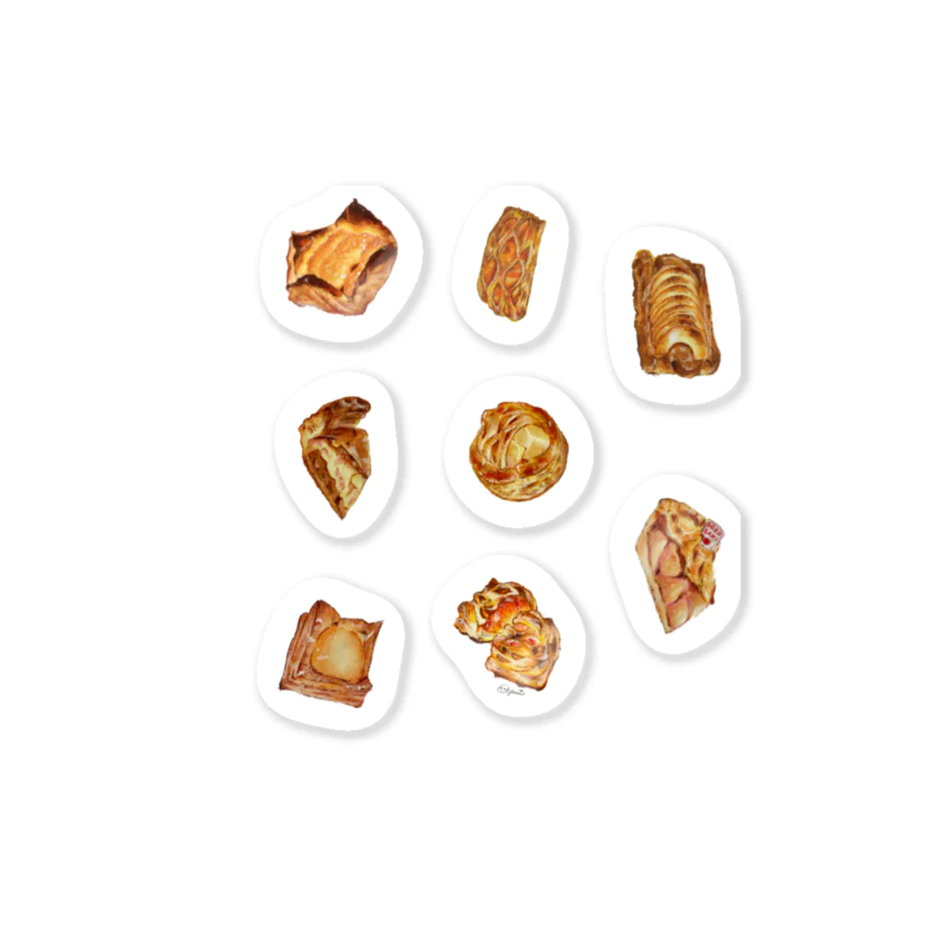 Irodory🌈のめ〜アップルパイ食べでみへ♡ちっちゃシール Sticker