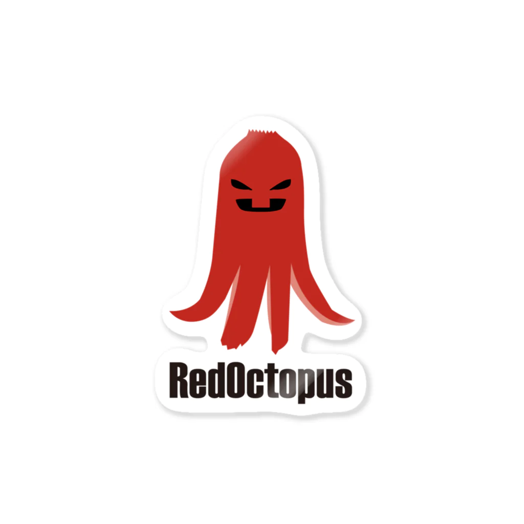 ねこにわショップチャンネルのND RedOctopus ロゴ黒タイプ ステッカー