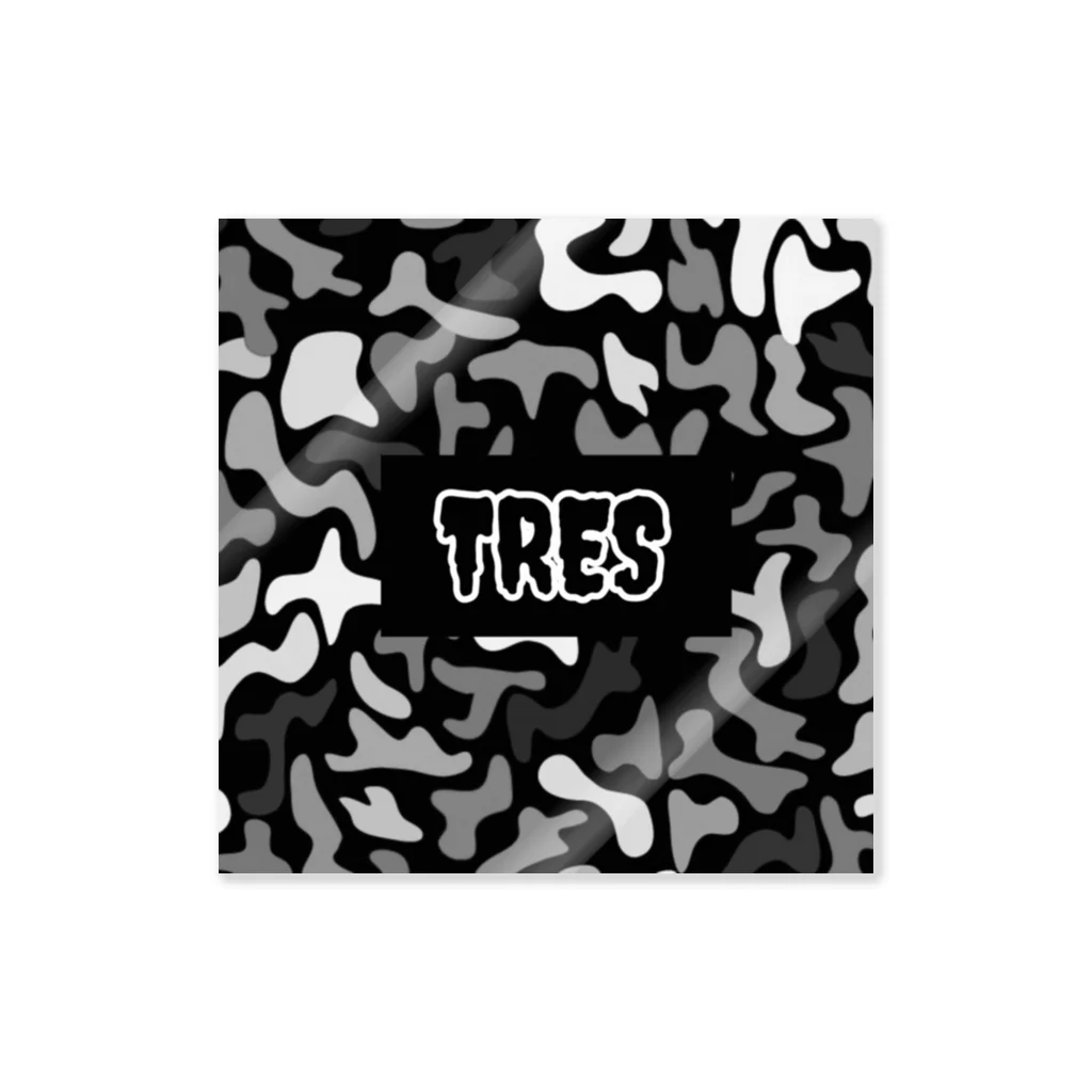 TRESのTRES box logo camo ステッカー